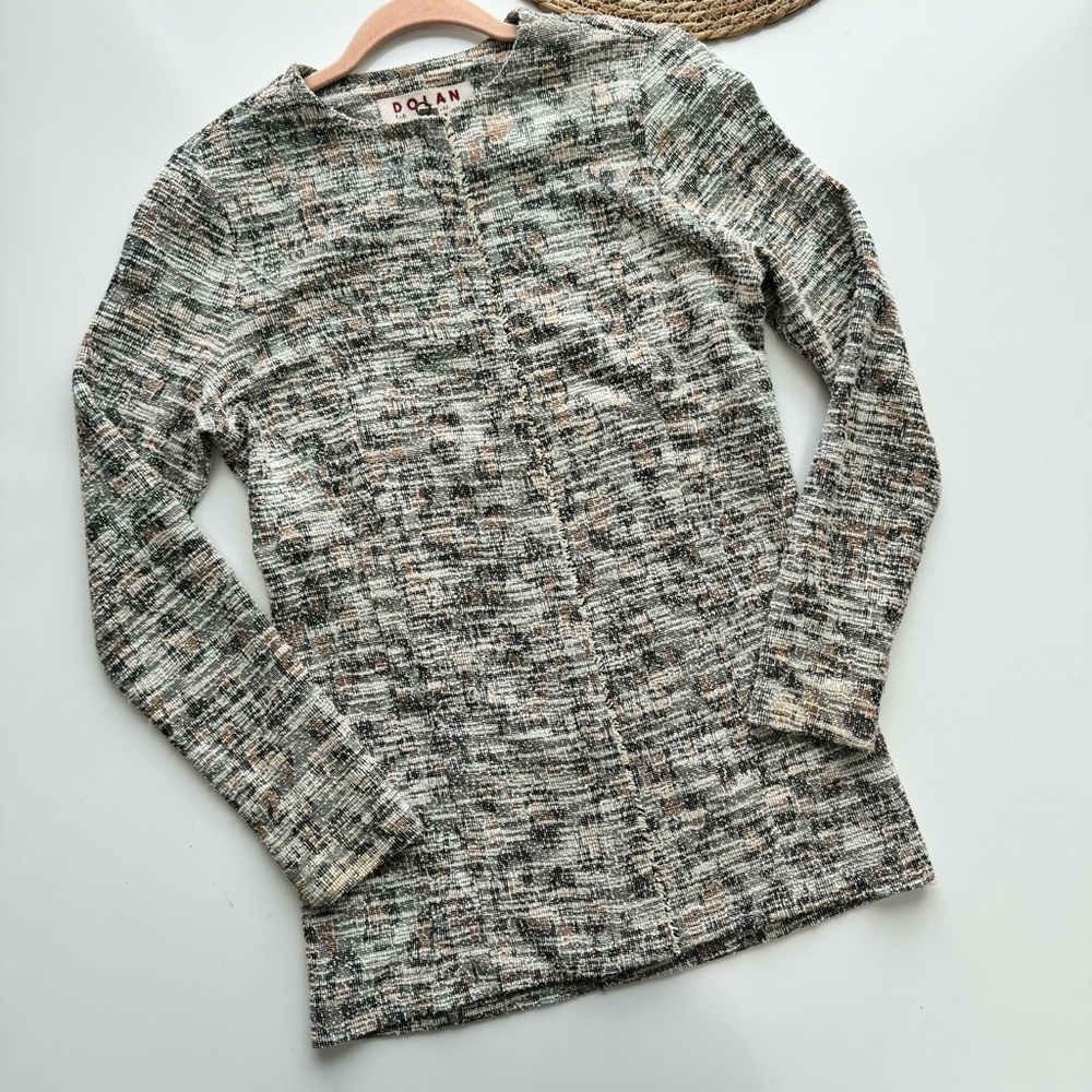 Dolan Left‎ Coast Anthropologie Tweed Jacket Coat Pockets Full Zip Size XS